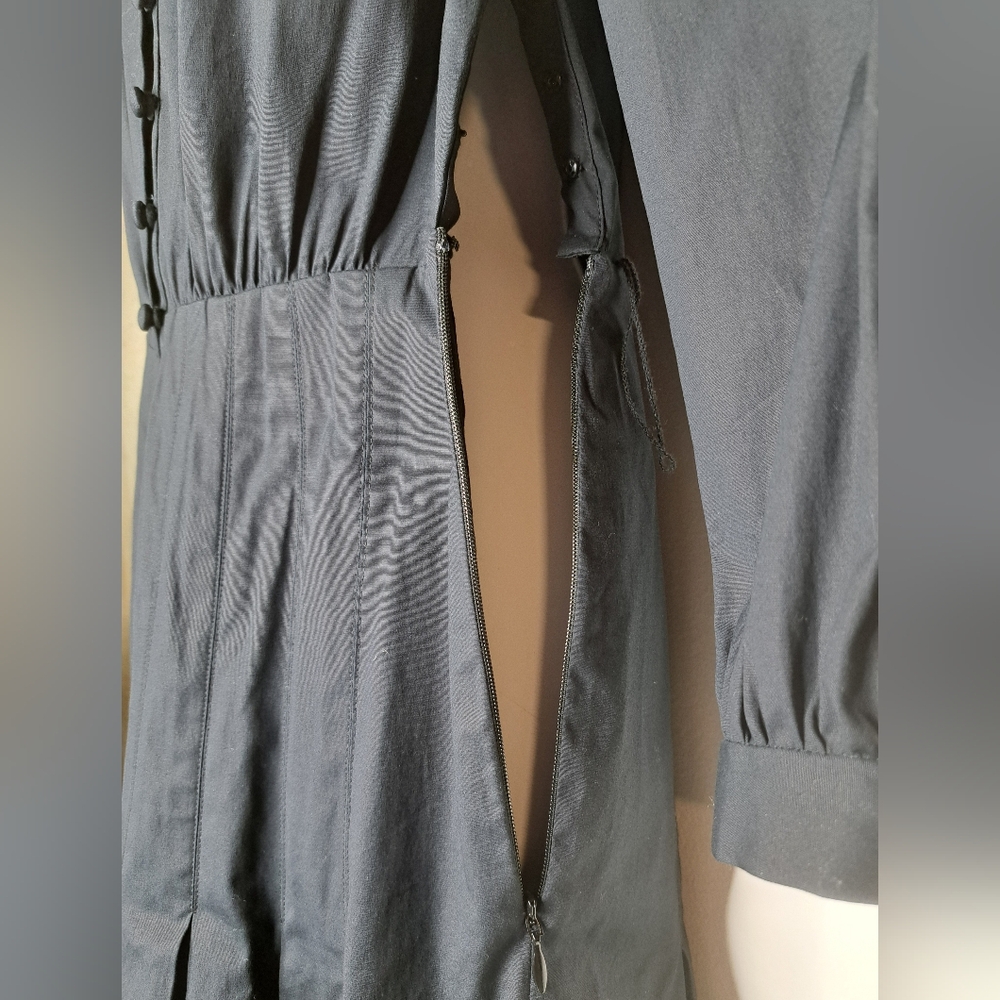 Veronica Beard Black Izie Cotton Poplin Midi Dress Size 2 - Picture 6 of 16